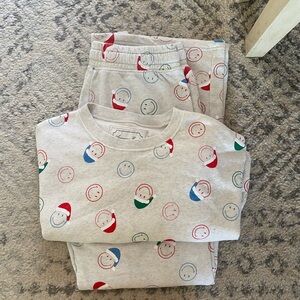 Women’s Santa smiley face pj set